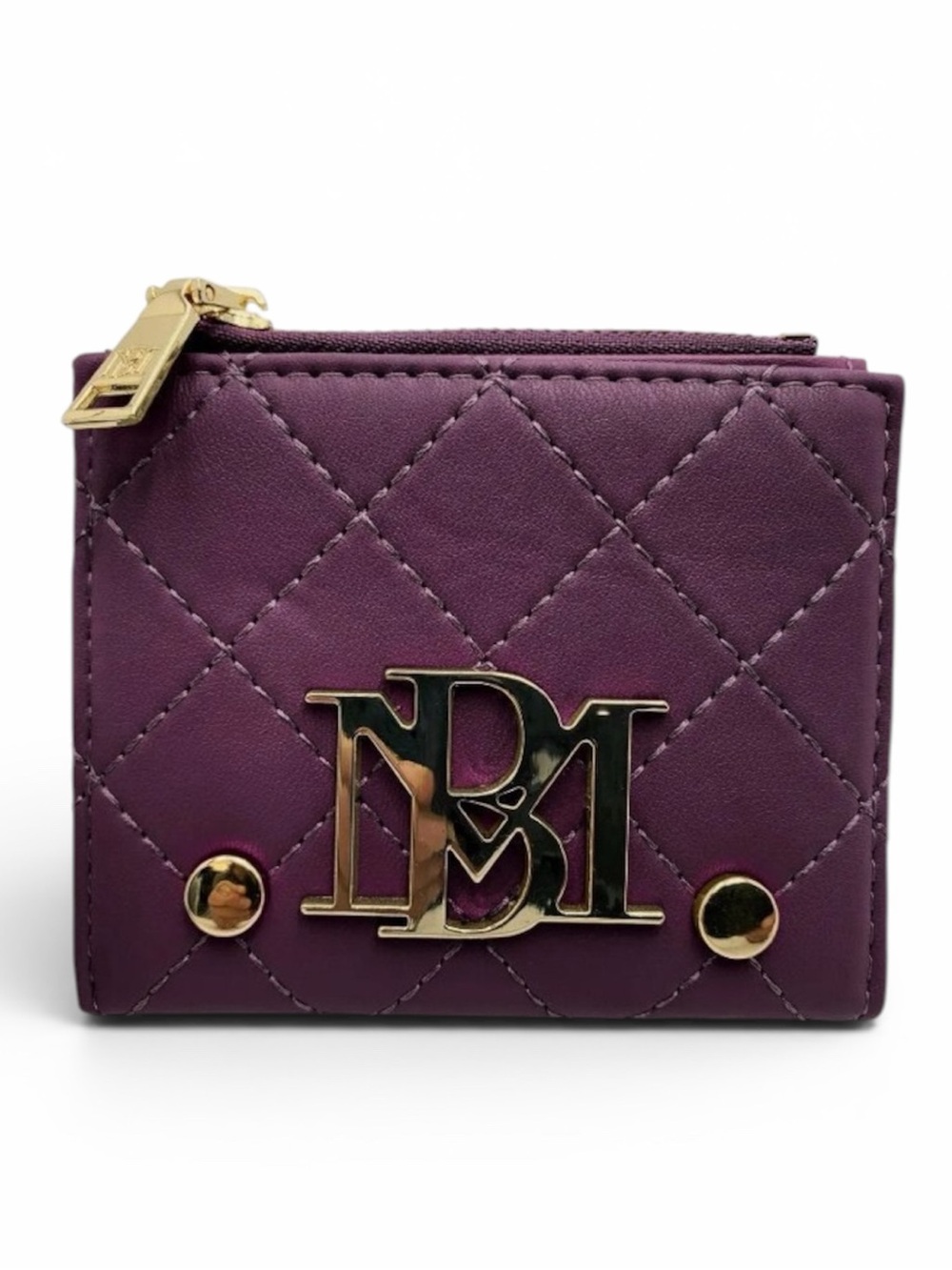 🆕 Bradgley Mischka Quilted Plum Short Card Wallet